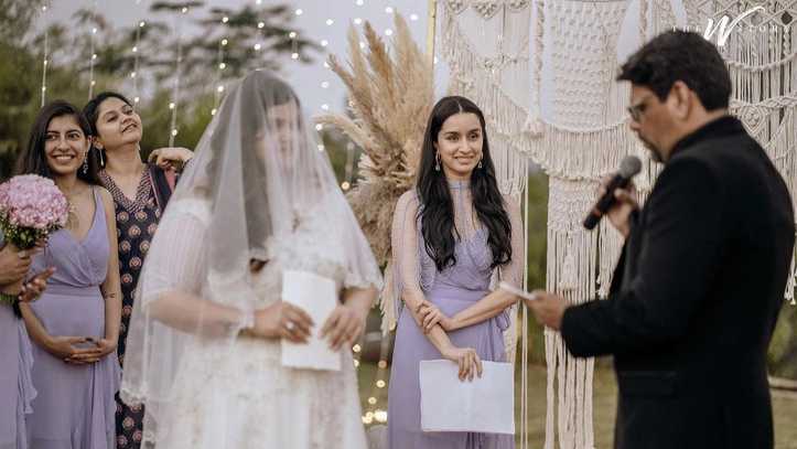 Shraddha Kapoor officiates her best friend and make-up artists's white wedding; Video and photos viral