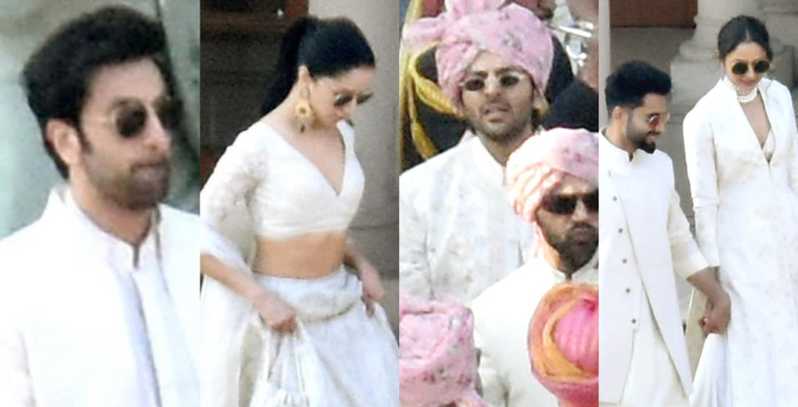 Ranbir Kapoor, Shraddha & Kartik Aaryan attend Luv Ranjan’s wedding in style; Jackky-Rakul walk hand in hand