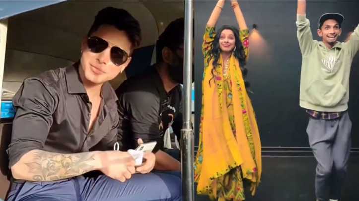 Pratik Sehajpal enjoys an autoride, Anupamaa actress Rupali Ganguly hops on 'Kancha Badam' trend; watch