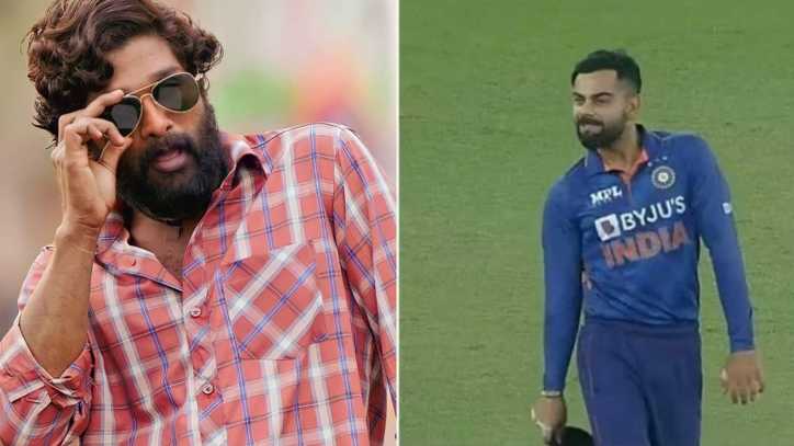 Virat Kohli catches the Pushpa fever as he does the Srivalli hookstep with a twist mid-match; See viral moment