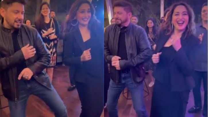 Madhuri Dixit and husband Dr. Shriram Nene have a dance-off on Tamma Tamma and you certainly can't miss it; Watch