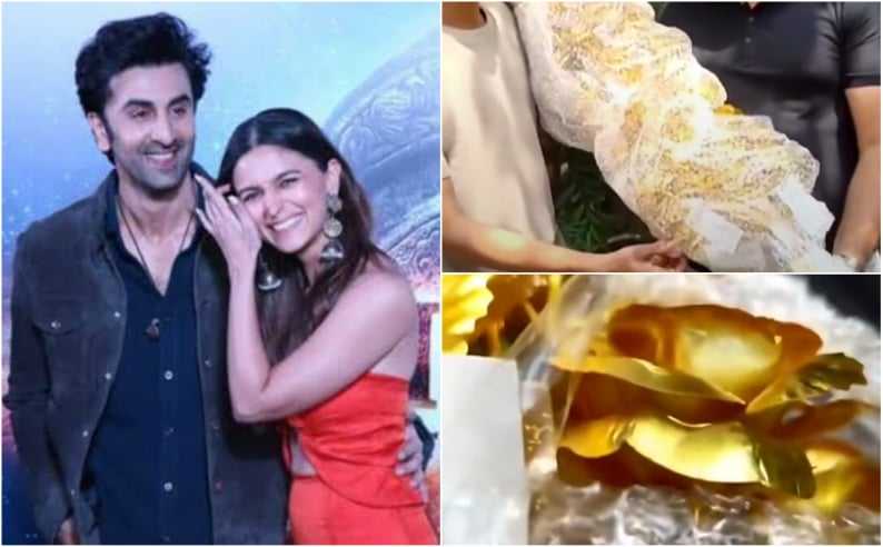 Ranbir-Alia Wedding: रणबीर कपूर और आलिया भट्ट के लिए सूरत से आया सोने के गुलाबों से बना बुके...