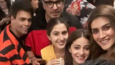 Kriti Sanon, Ananya Panday, Sara Ali Khan party together at Karan Johar's bash