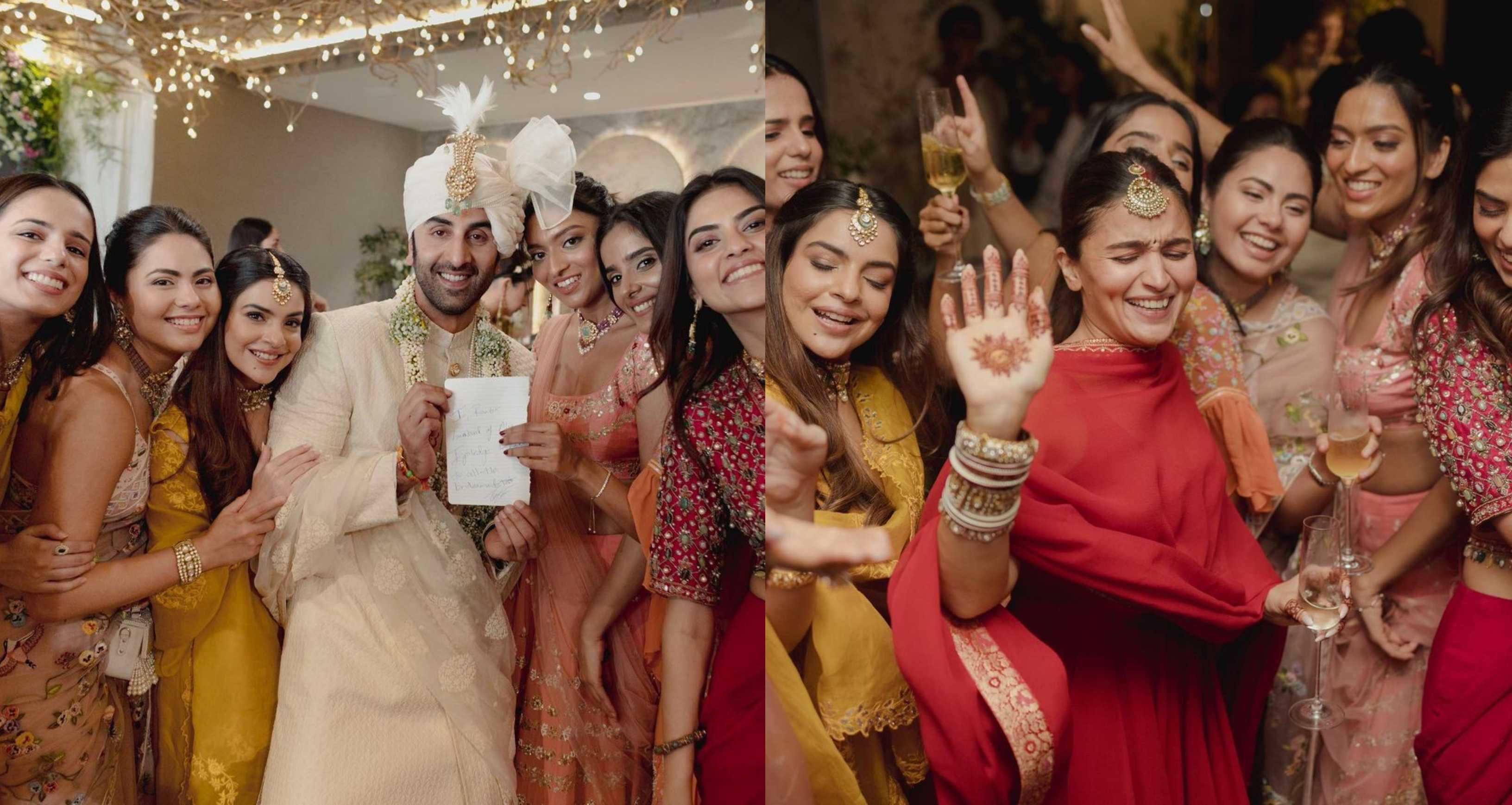 Ranbir Kapoor poses with wife Alia Bhatt’s bridesmaids in unseen pics; bride dances her heart out at after party