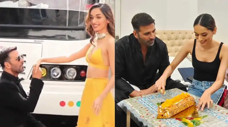 Akshay Kumar surprises Prithviraj co-star Manushi Chhillar with a birthday cake; begins promotions post recovery