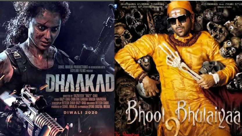 Dhaakad vs Bhool Bhulaiyaa 2 Day 3 box office: Kartik Aaryan's film crosses Rs 50 crore mark, Kangana Ranaut's actioner collects around Rs 3 crore