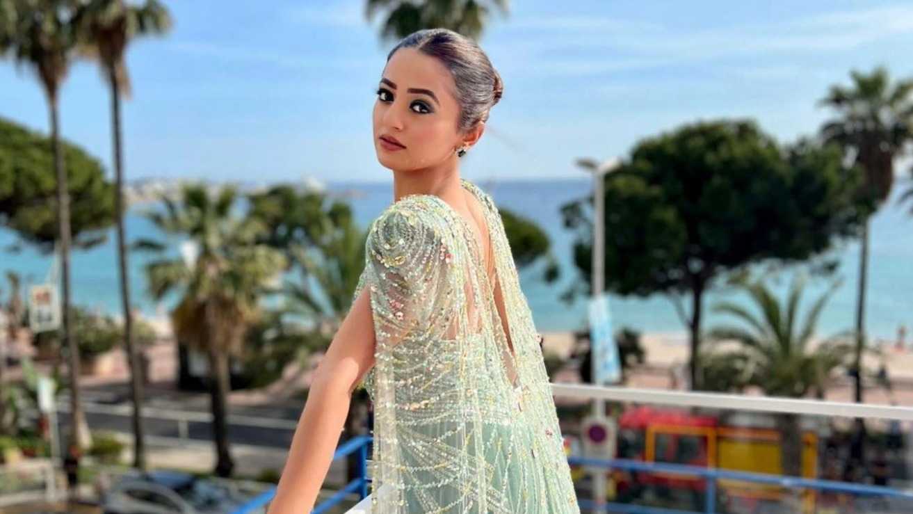 Helly Shah makes her debut at red carpet of Cannes film festival in a stunning gown