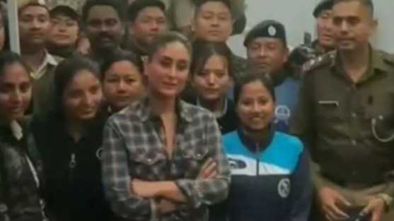 The Devotion of Suspect X: Kareena Kapoor Khan snapped with West Bengal Police as she shoots for Sujoy Ghosh's film