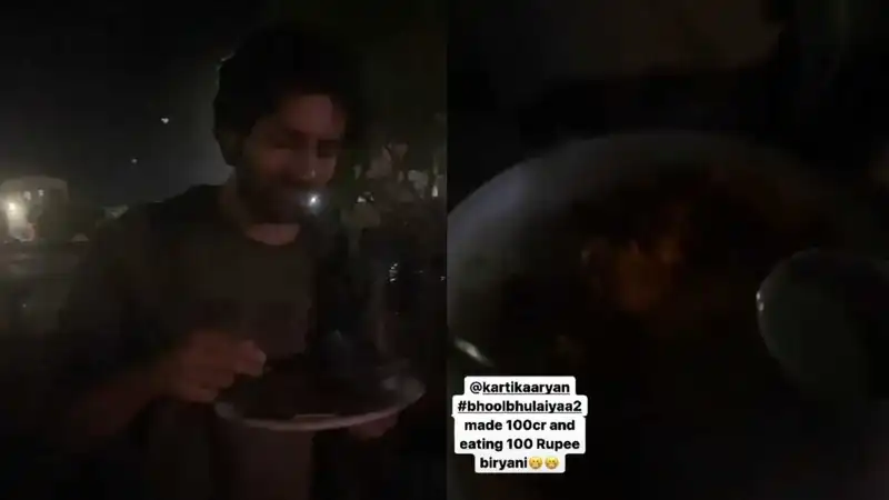 Bhool Bhulaiyaa 2 star Kartik Aaryan enjoying roadside biryani in a viral video has fans gushing about his simplicity