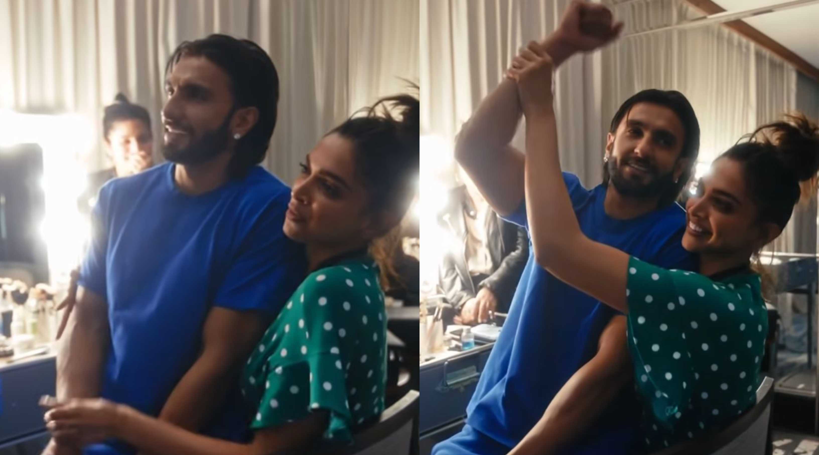 Ranveer Singh sits on Deepika Padukone’s lap in a BTS clip from Cannes 2022; latter calls him ‘my trophy’