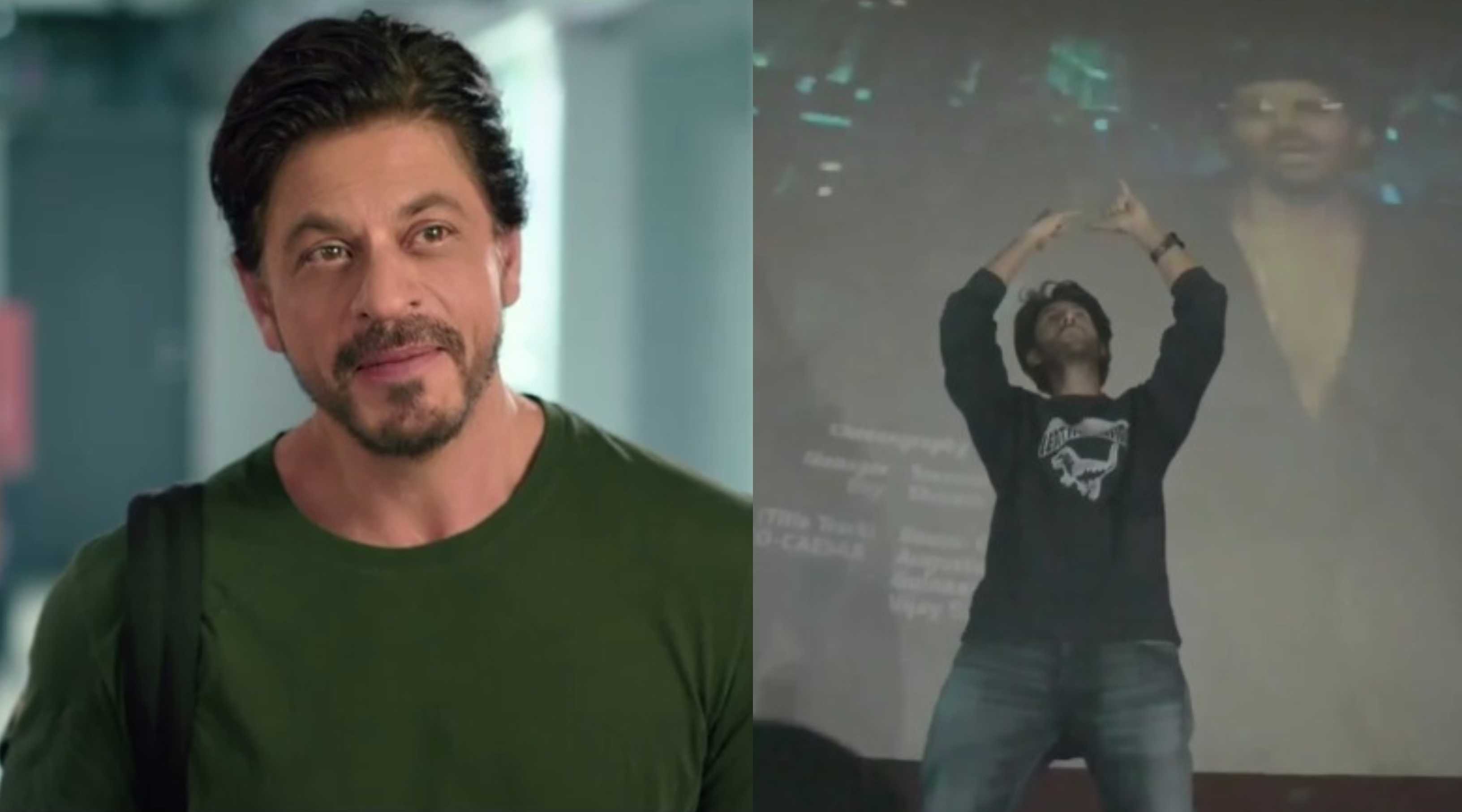 Shah Rukh Khan hides behind an umbrella; Kartik Aaryan dances in front of the screen for fans at Gaiety cinema