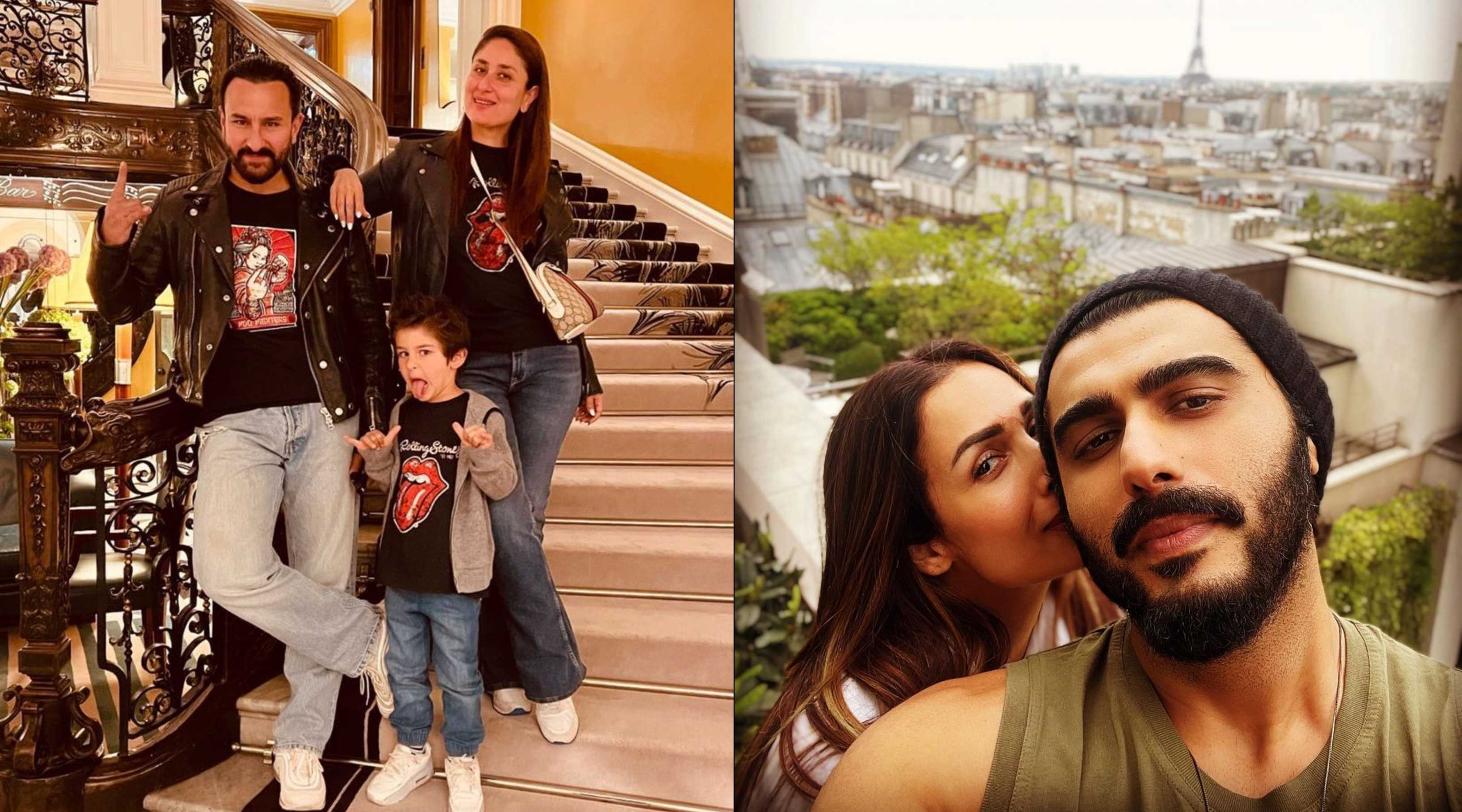 Kareena-Saif’s son Taimur channels his inner rockstar; Arjun Kapoor shares loved up selfies with Malaika & the Eiffel Tower