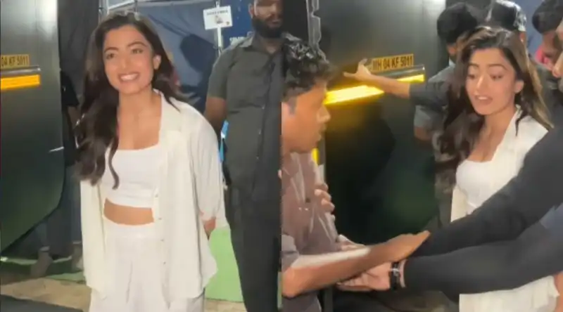 Rashmika Mandanna wins the internet as she stops her bodyguard from pushing a fan; watch