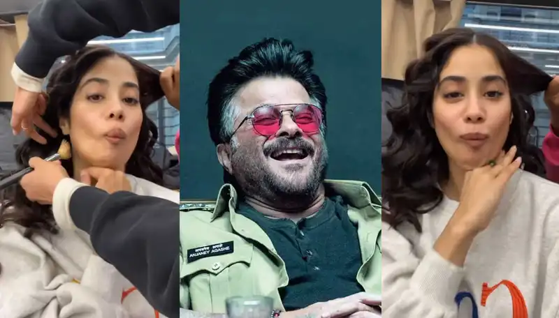 Janhvi Kapoor reveals how she gets a sharp jaw line like chachu Anil Kapoor after eating ice cream; watch