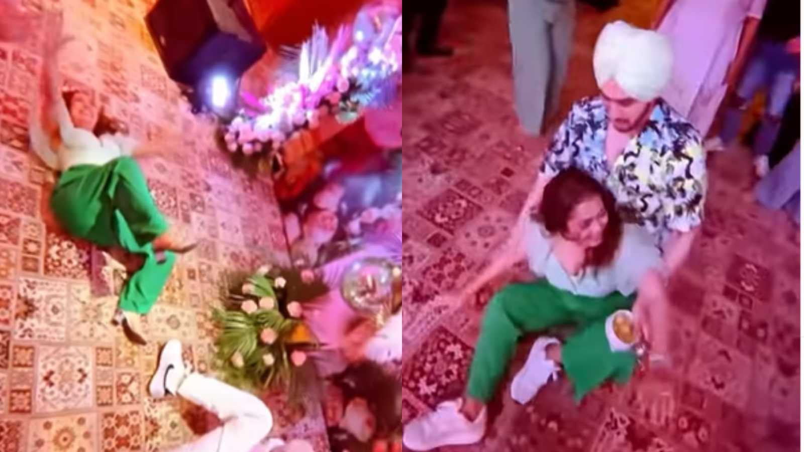Neha Kakkar, Rohanpreet Singh roll on the floor dancing at a party without alcohol; fans react to viral video