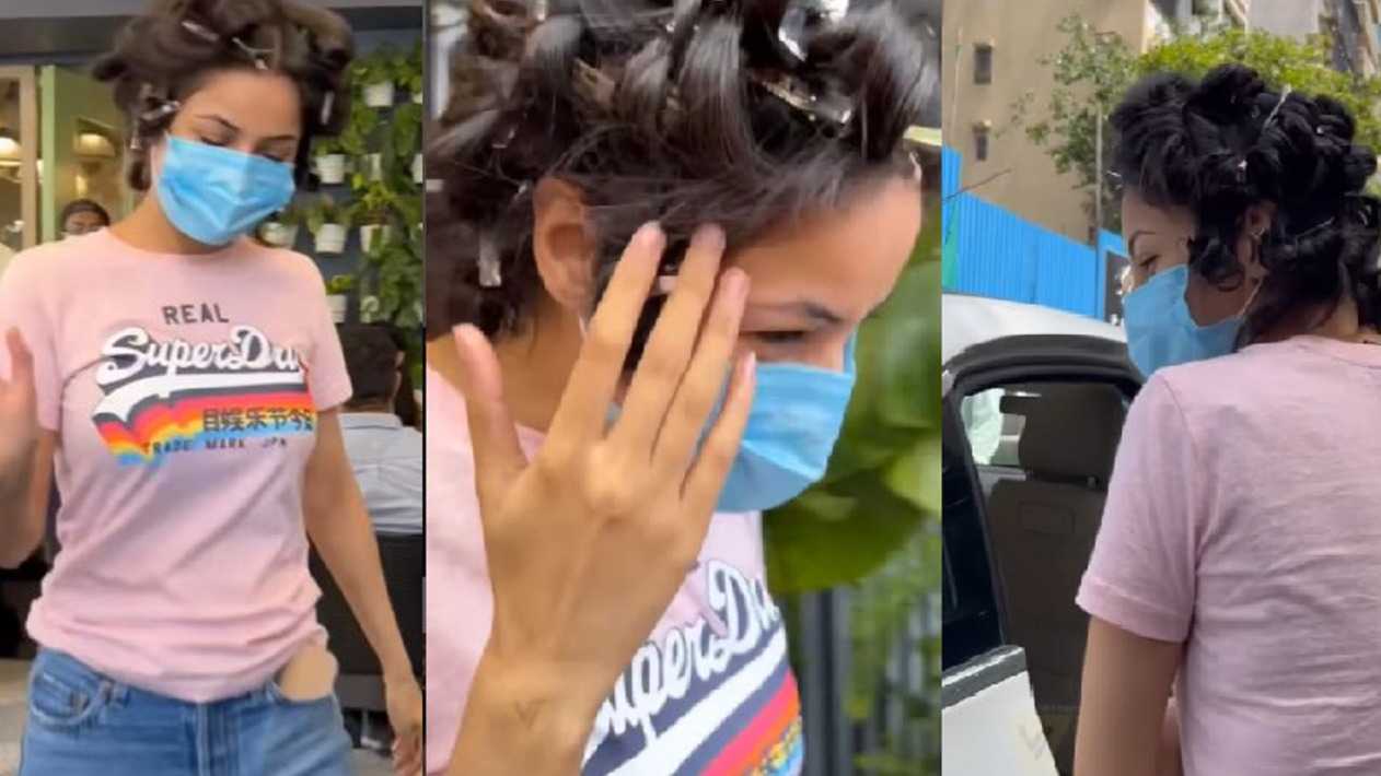 Shehnaaz Gill hurries back to car with her hair roller clips on, fans call her 'hardworking'