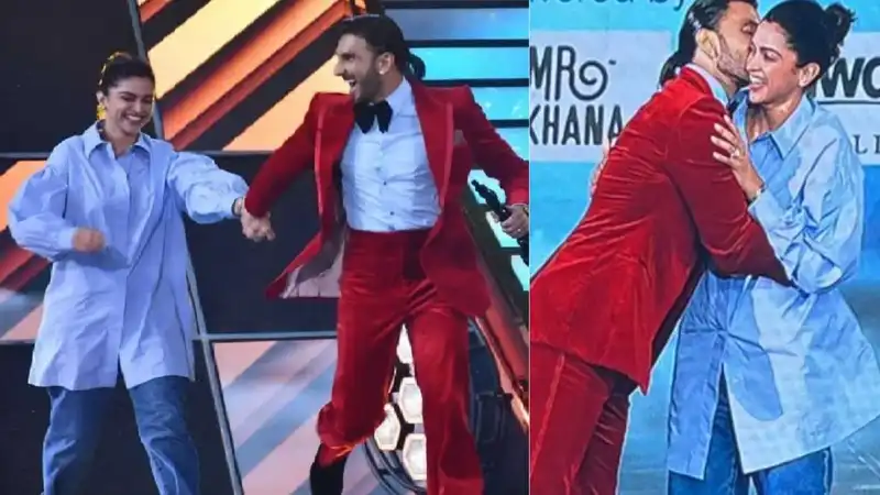 What a supportive wife': Twitterati hail Deepika Padukone's sudden appearance in jeans and T-shirt for Ranveer Singh at Filmfare Award night