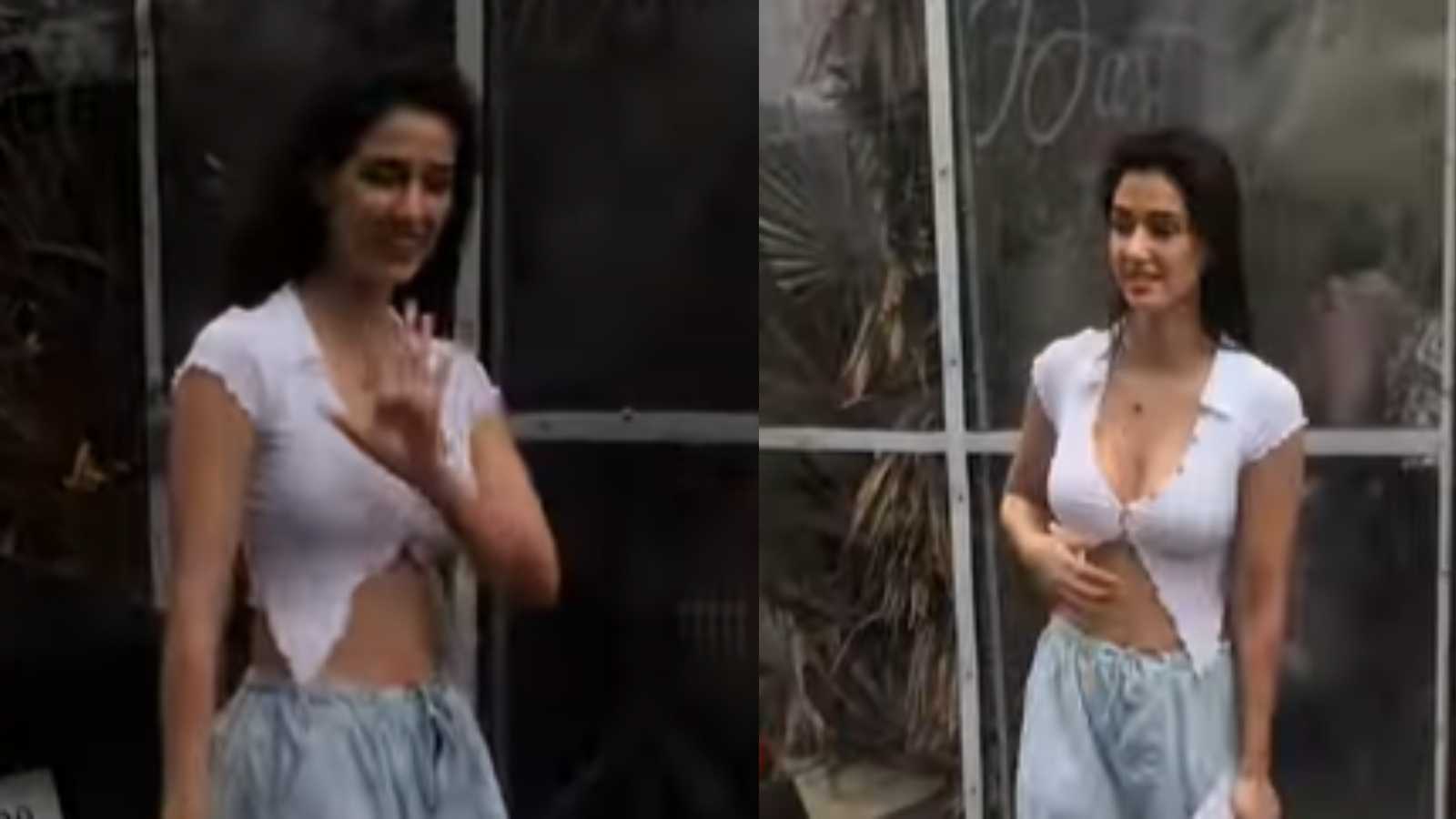 'Urfi Javed part 2' : Netizens troll Disha Patani for wearing a half slit white crop top, watch video