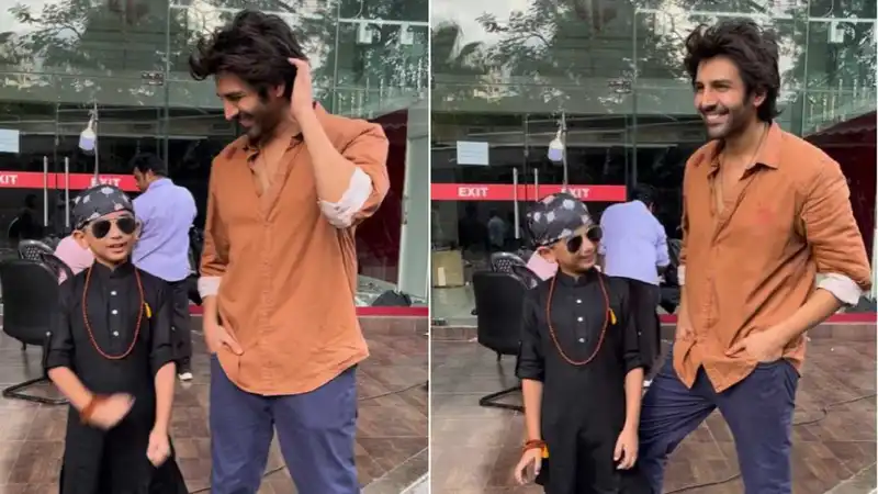 Kartik Aaryan bumps into Chote Rooh baba who sings 'aami je tomar', says 'bahot cute hai'