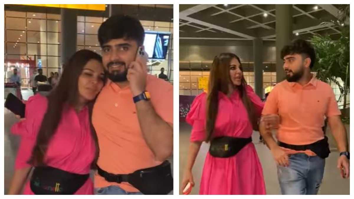 Rakhi Sawant's airport look and mushy PDA with beau Adil impresses netizens, call them 'best couple'