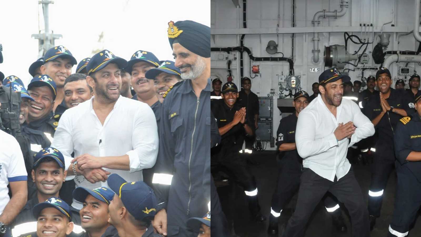Salman Khan cooks and dances with navy officers as he spends a day on INS Visakhapatnam; pics win the internet