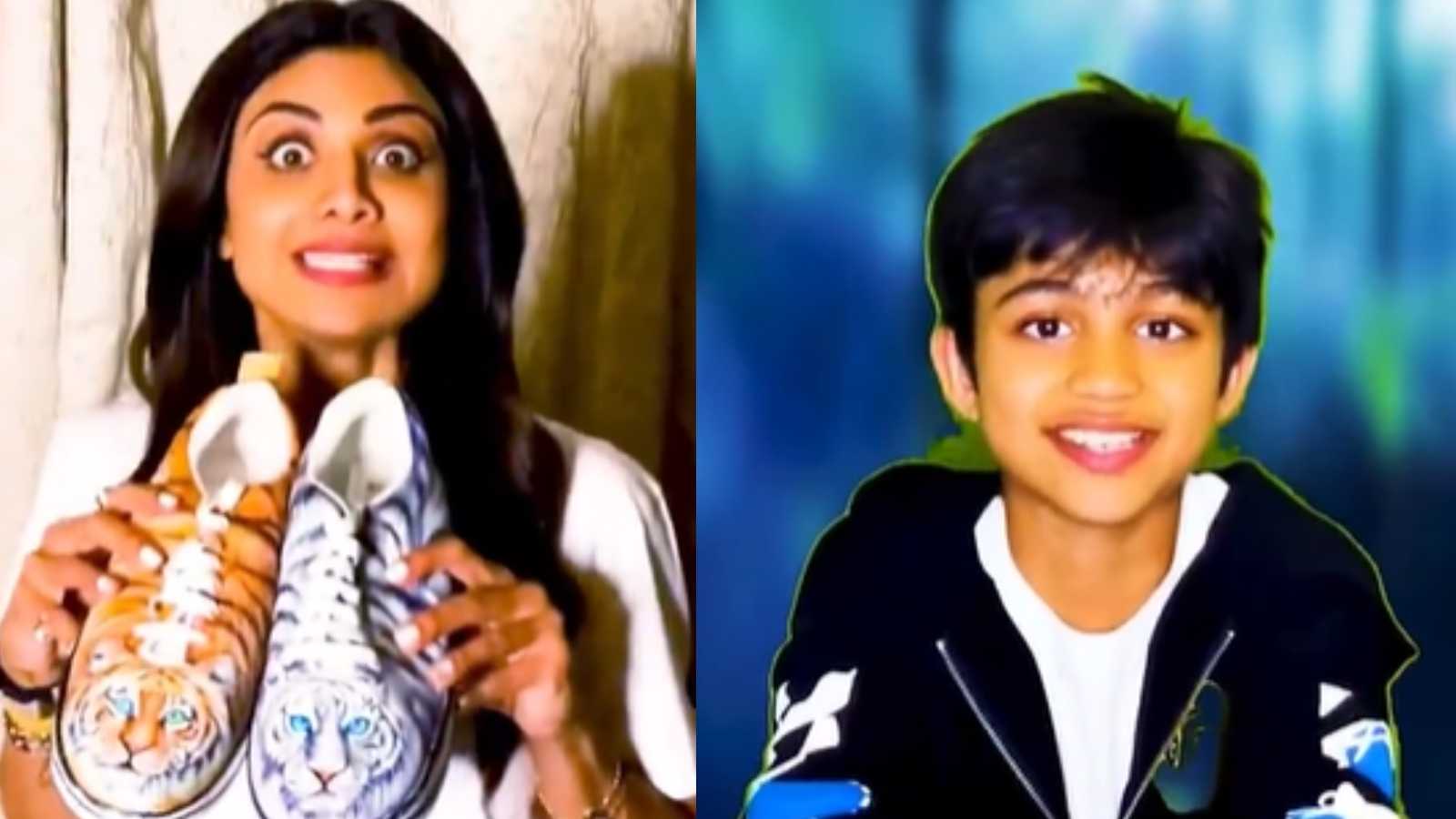 Shilpa Shetty is a proud mommy as her 10-year-old son Viaan becomes an entrepreneur, starts his customized sneakers line