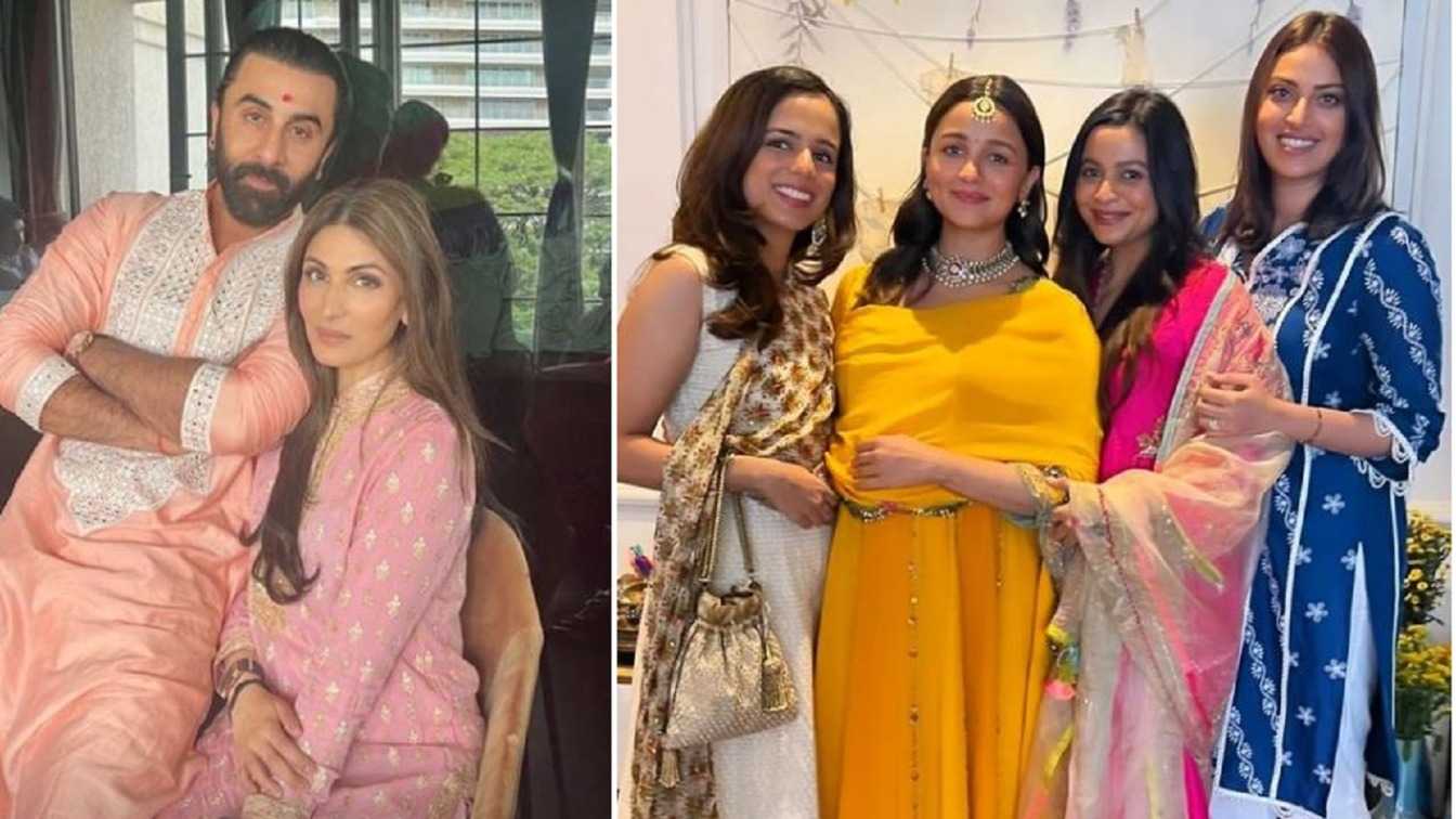 Alia Bhatt's baby shower: Soon-to-be mommy looks vibrant in yellow outfit, father-to-be Ranbir Kapoor poses with his sister Riddhima