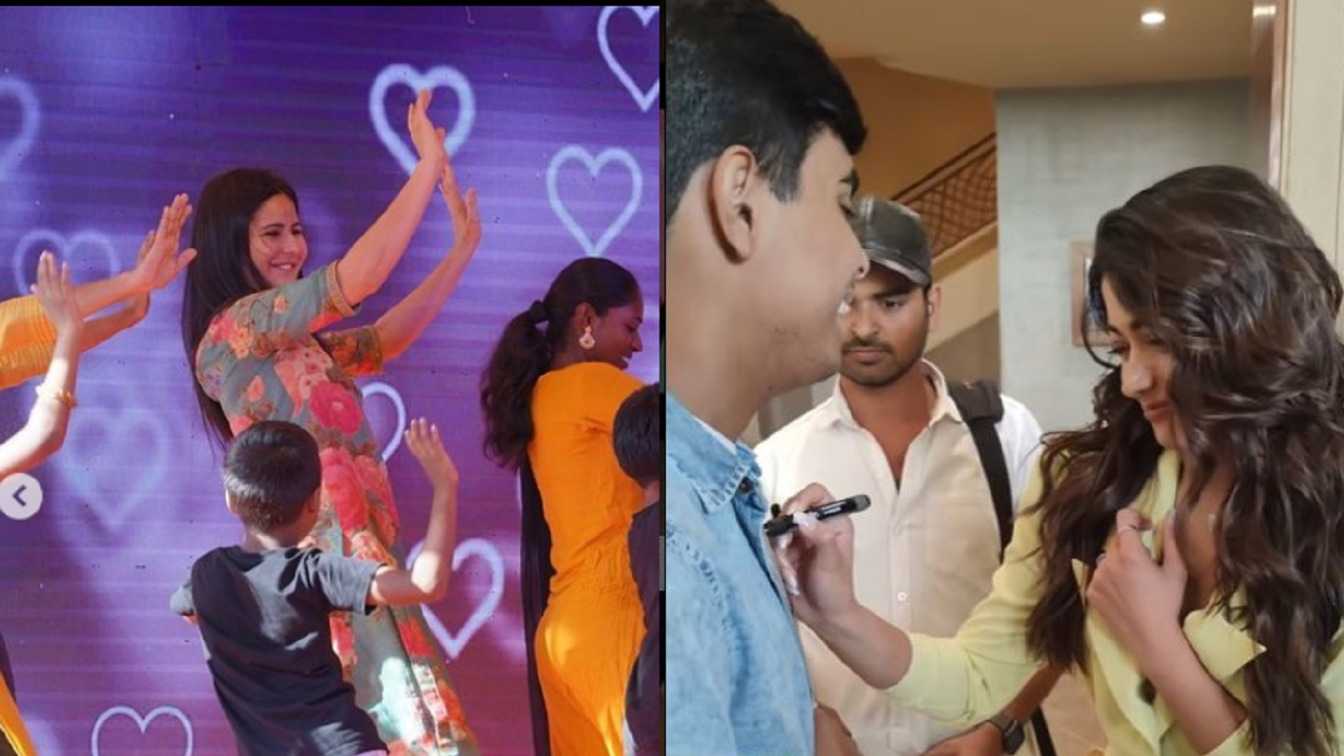 Katrina Kaif dances with kids at her mom's school; Rashmika Mandanna obliges a fan with autograph on his chest