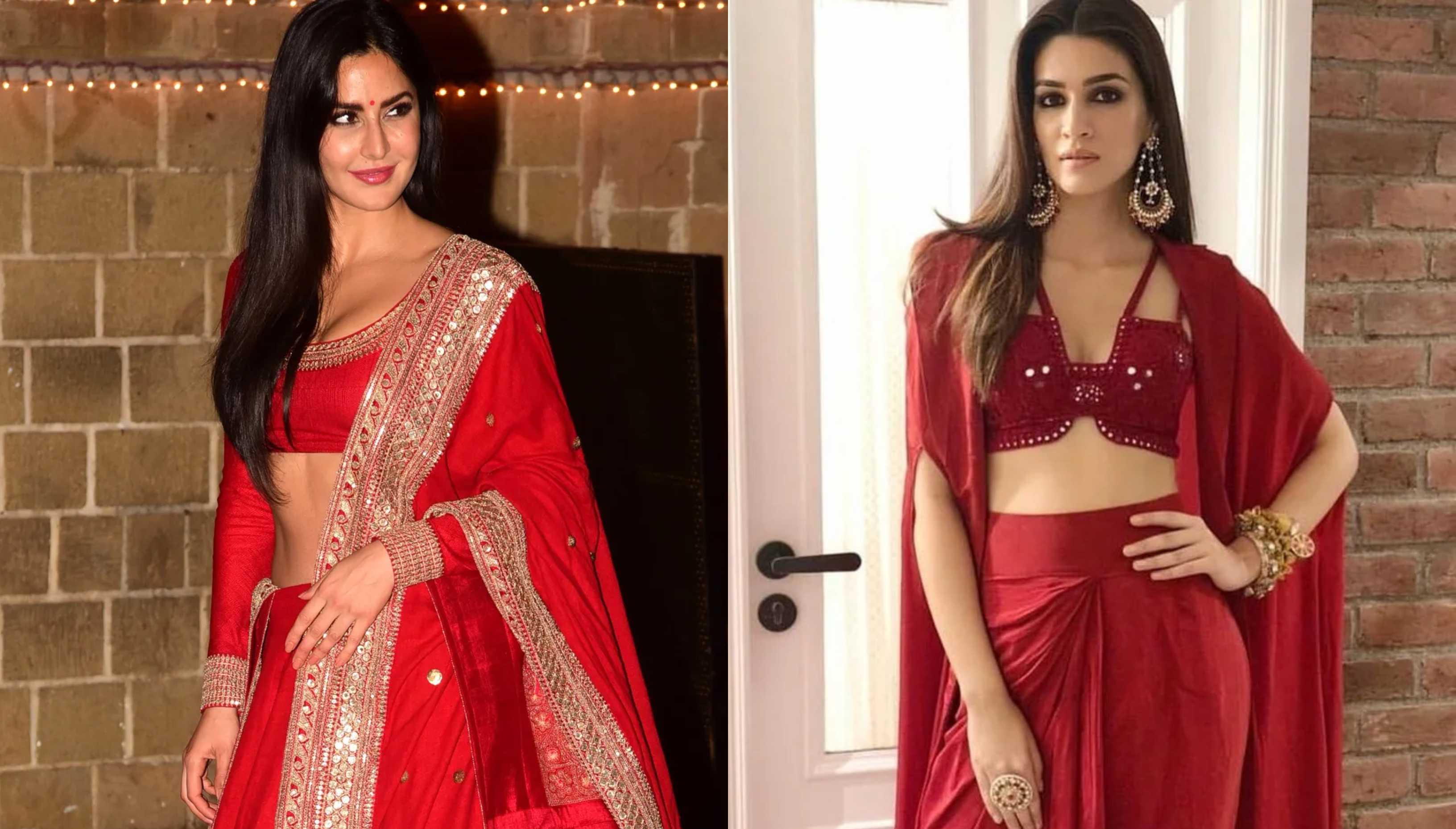 Navratri Day 2: From Katrina Kaif to Kriti Sanon, learn how to slay in red from these Bollywood beauties