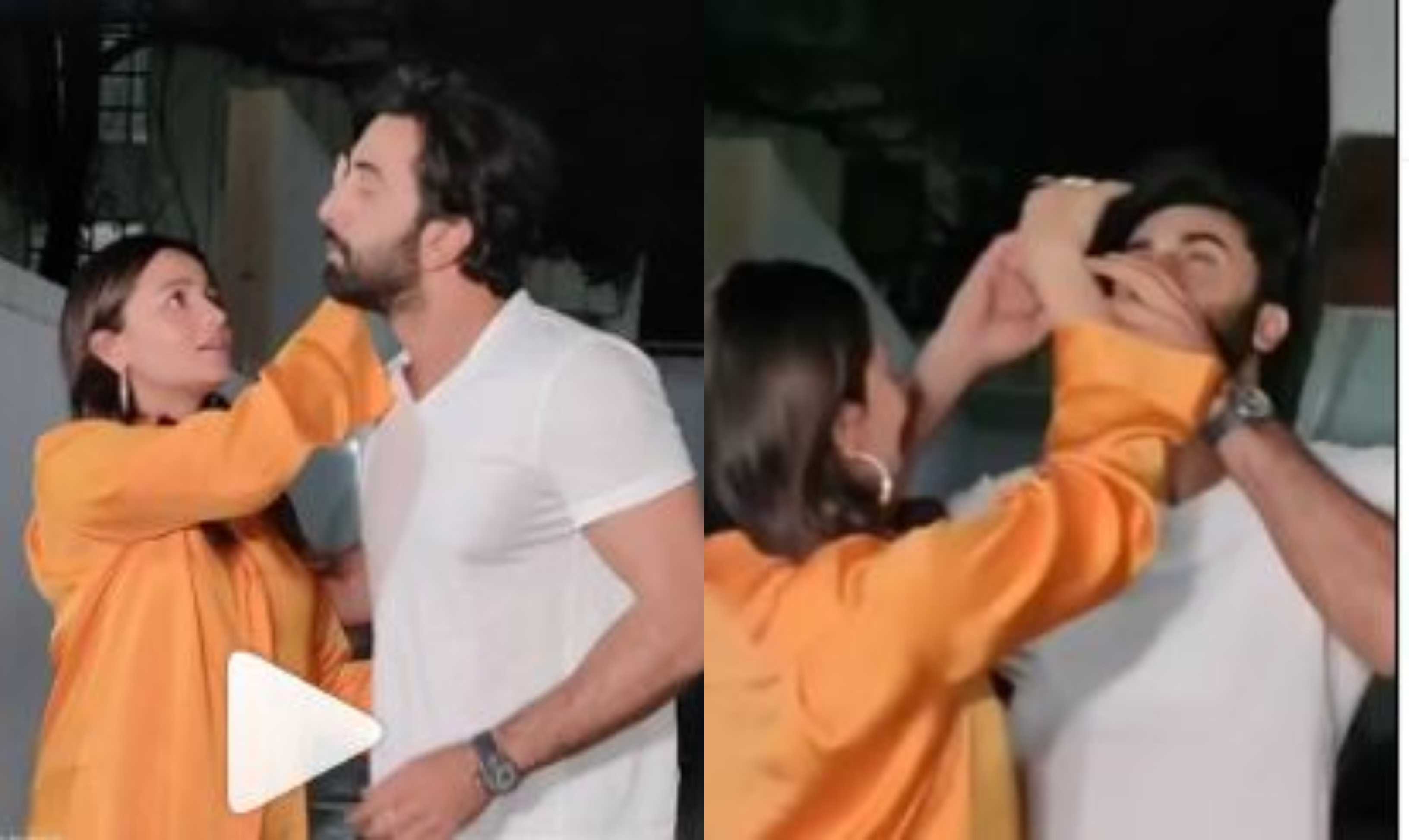 'Ranbir Kapoor is not interested in Alia Bhatt' : Netizens react to the actor shrugging off his wife's hands from his hair