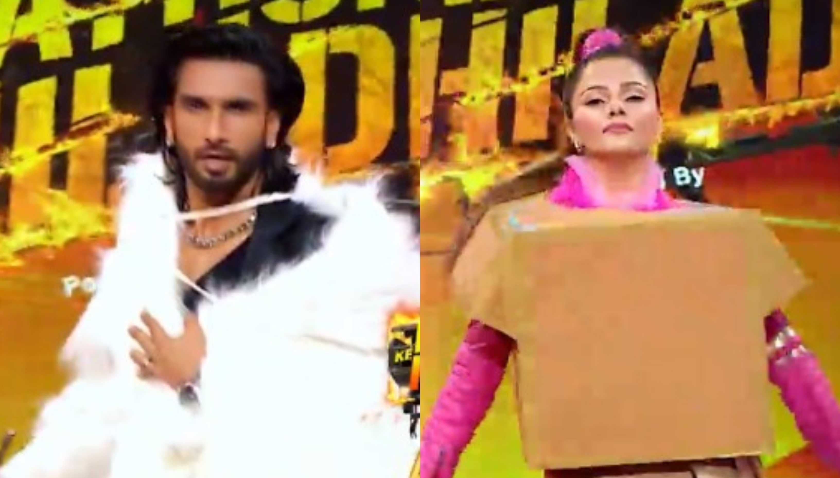 Ranveer Singh suffers wardrobe malfunction during his hilarious fashion face off with Rubina Dilaik; watch