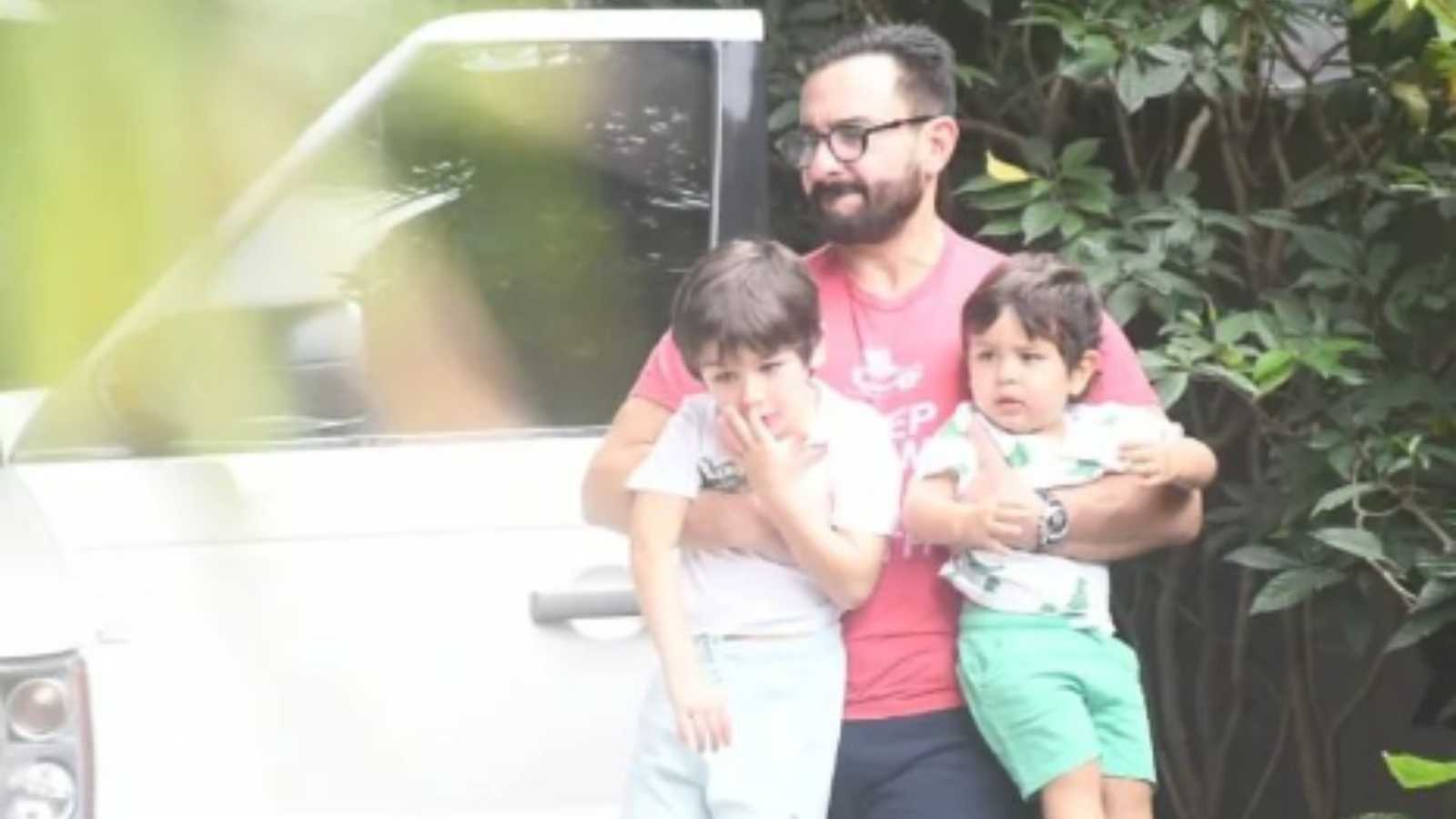 'Dad nahi grandfather lag raha hai' : Saif Ali Khan trolled for carrying sons Taimur and Jeh together in his arms