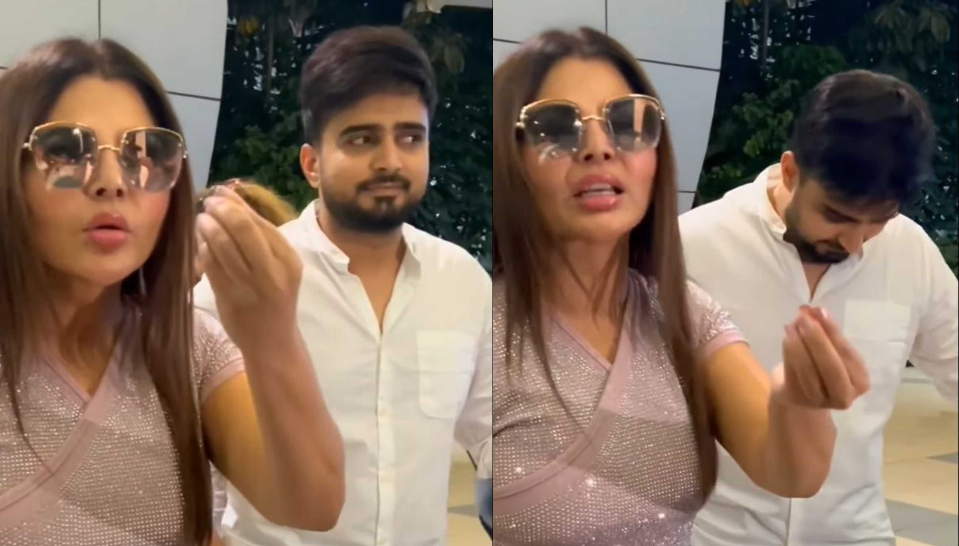 ‘Bechara Adil’: Rakhi Sawant's BF Adil controls his laughter while she