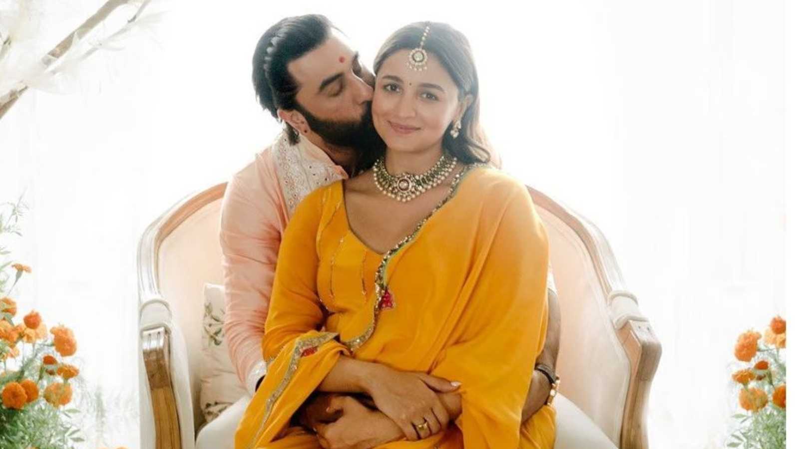 Parents-to-be Alia Bhatt and Ranbir Kapoor can't keep their hands off one another in these pictures from their intimate baby shower
