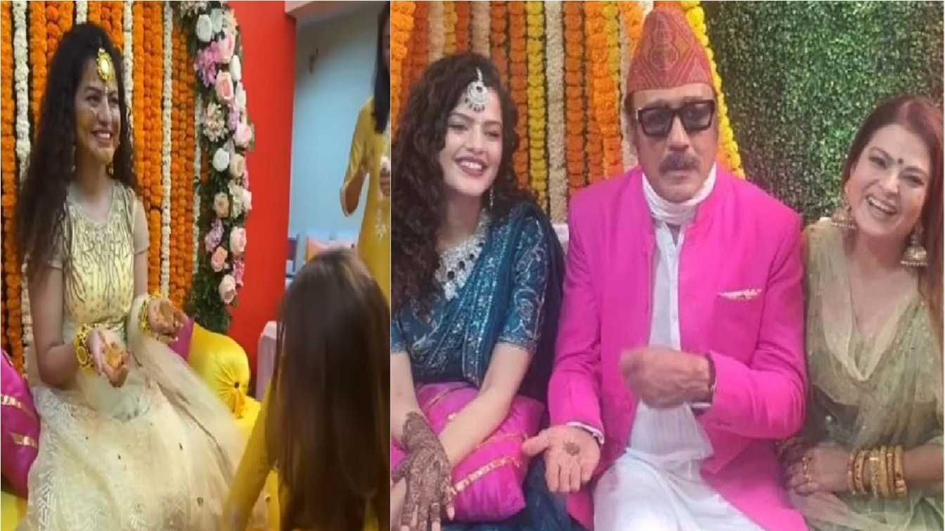 Inside Palak Muchhal's pre-wedding celebration: Jackie Shroff gets Mehendi applied on his hand, Sheeba takes part in Haldi ceremony