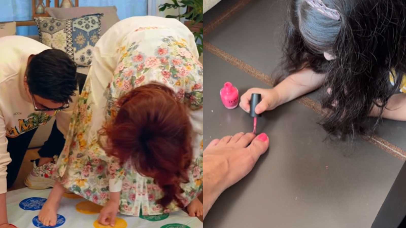 Twinkle Khanna and Karan Johar can't stop laughing playing Twister; Inaaya makes the most of Kunal Kemmu's mid-morning nap - Watch
