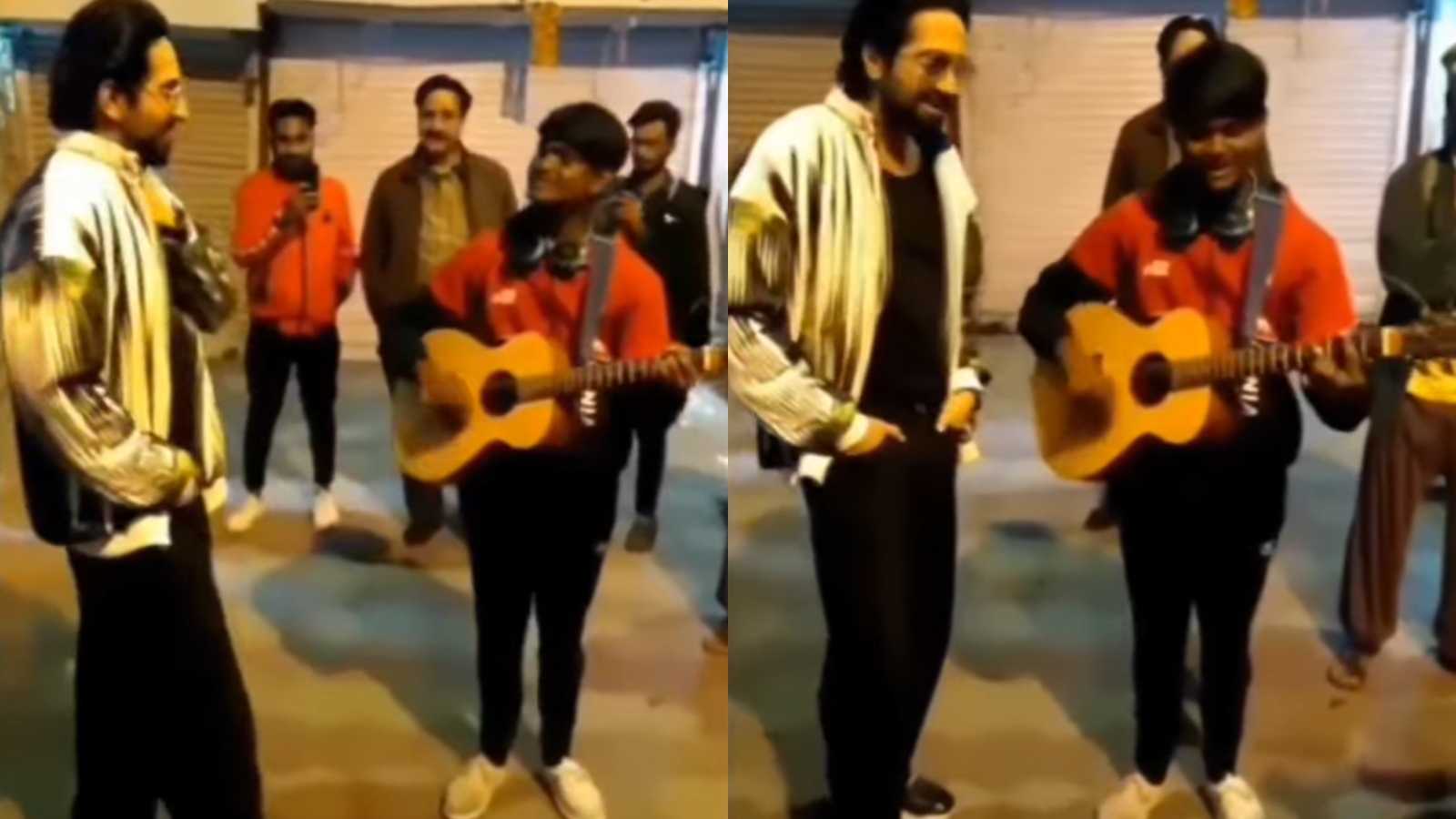 Ayushmann Khurrana jams with a fan singing 'Paani Da Rang' in an impromptu session in Delhi streets; Watch viral video