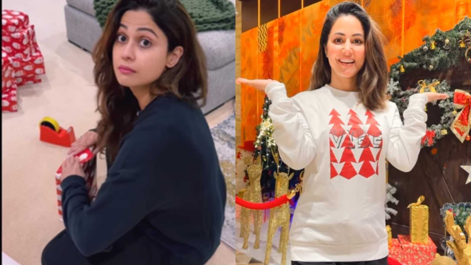 Christmas 2022: Shamita Shetty sits on the floor and wraps presents, Hina Khan soaks in the festive feeling in London streets