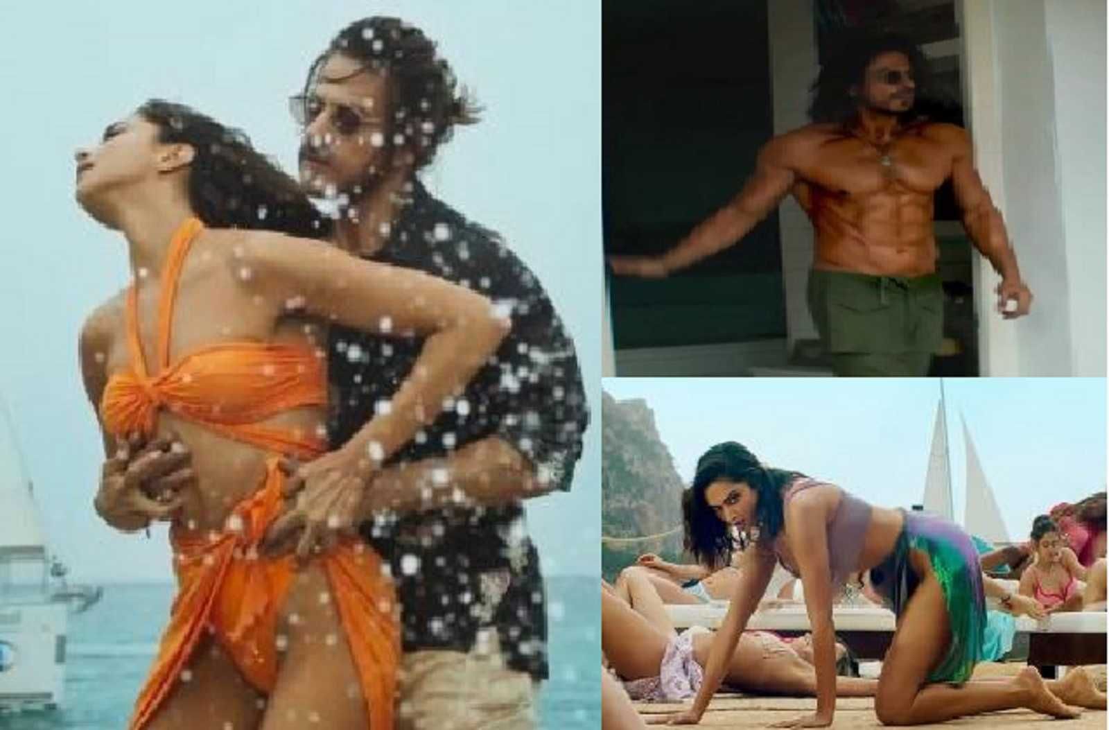 Deepika Padukone Fucking Video - Mausam bigad diyaaa': Shah Rukh Khan's chiseled abs & Deepika Padukone's  dance moves in Besharam Rang get mixed response