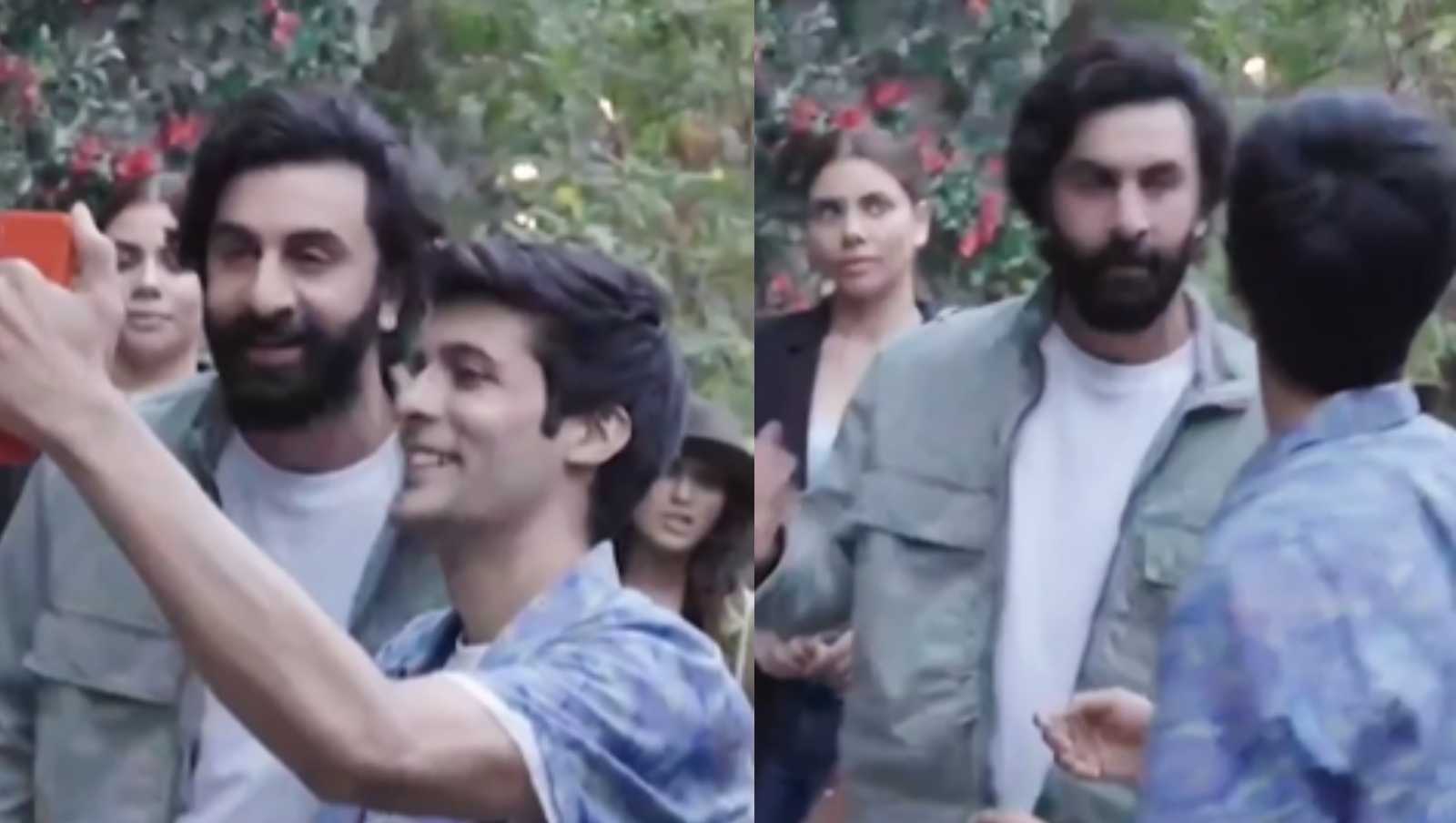 'Aur karo Bollywood ko support' : Fans are shocked to see Ranbir Kapoor throw a fan's phone while taking a selfie