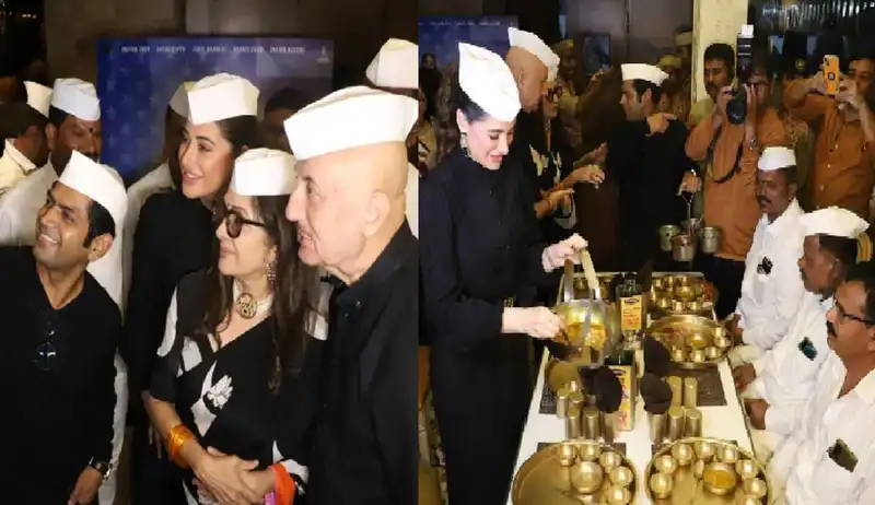 'Movie ka chakkar nahi hota to...': Anupam Kher, Neena Gupta, Nargis Fakhri serve Mumbai Dabbawalas to promote Shiv Shastri Balboa, netizens react