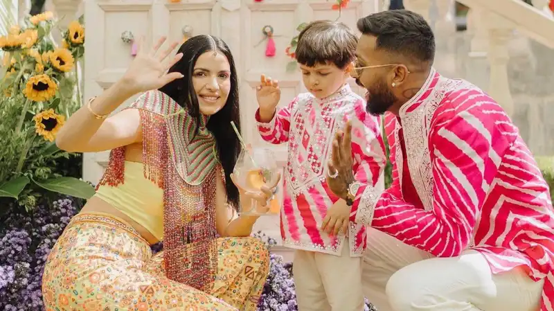 Nataša Stanković & Hardik Pandya’s haldi pics are full of love, but Agastya is the show stealer in his pink kurta