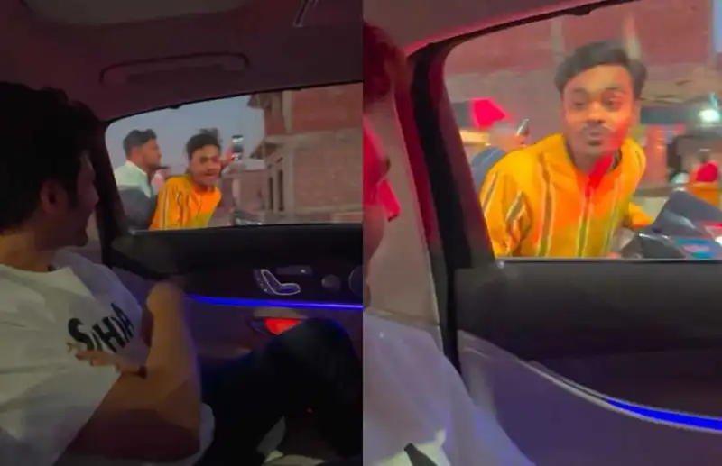 Shehzada star Kartik Aaryan couldn't stop laughing as his male fan stalks him and blows kisses in moving vehicle; Watch video