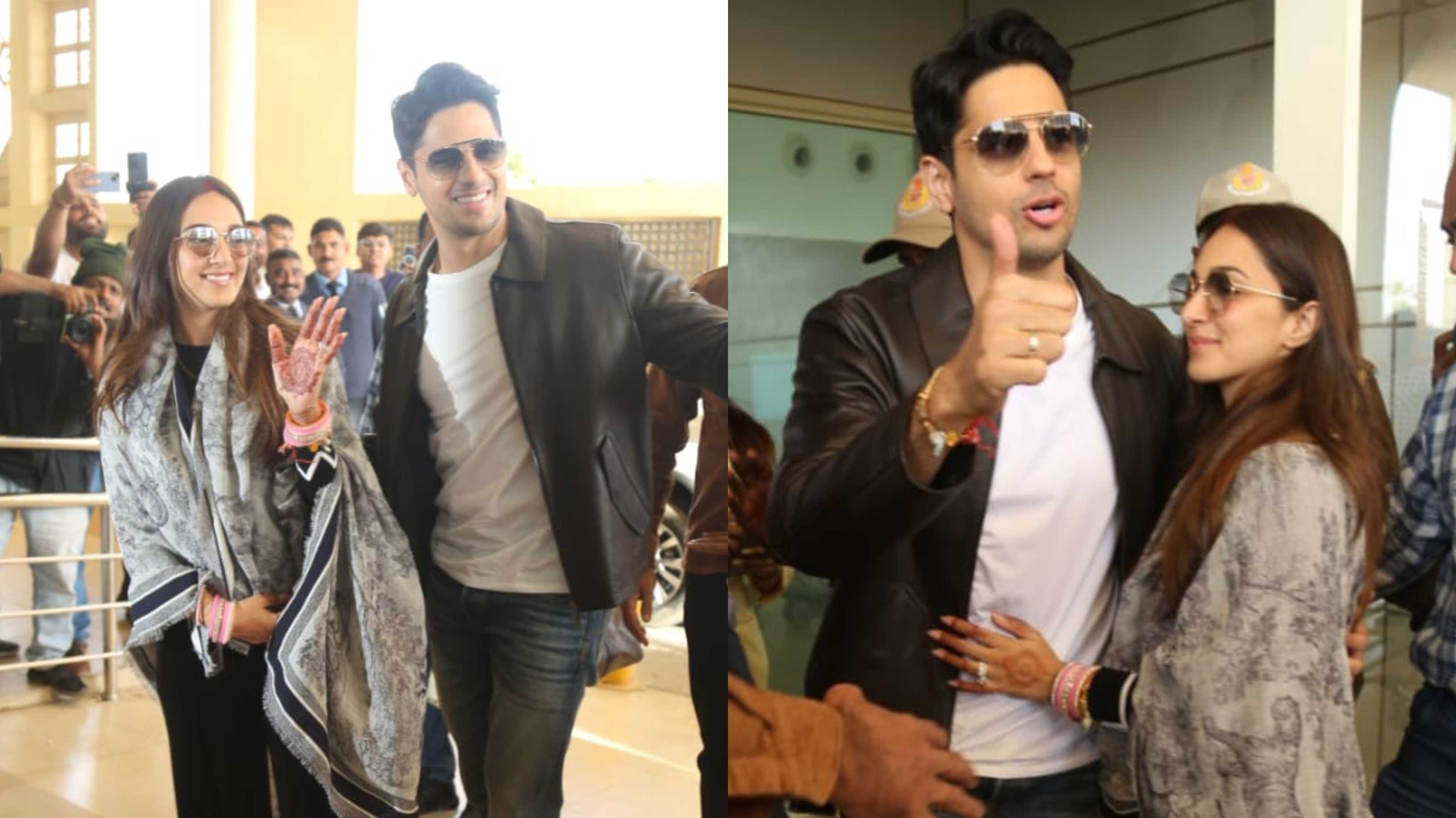 Newlyweds Sidharth Malhotra and Kiara Advani greet paps at airport; fans gush over bride’s sindoor with casual attire