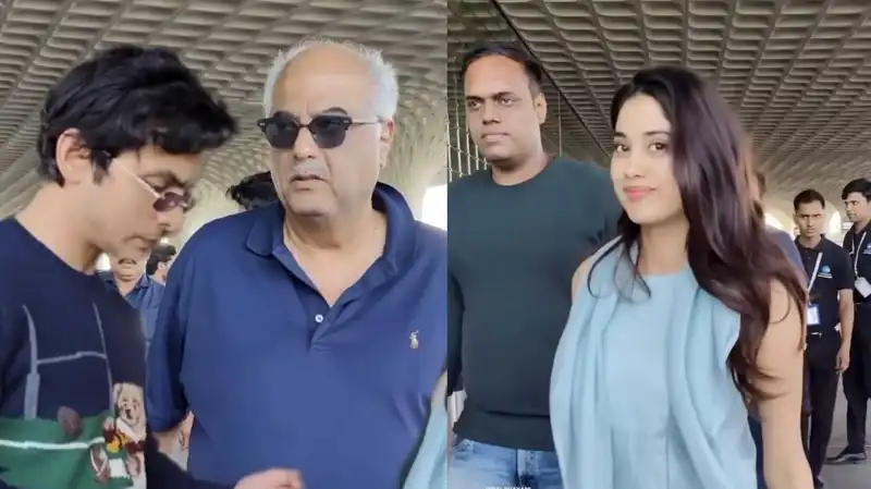 ‘Boney ji ka damad’: Janhvi sets off for vacay with BF Shikhar and dad Boney; netizens have hilarious reactions