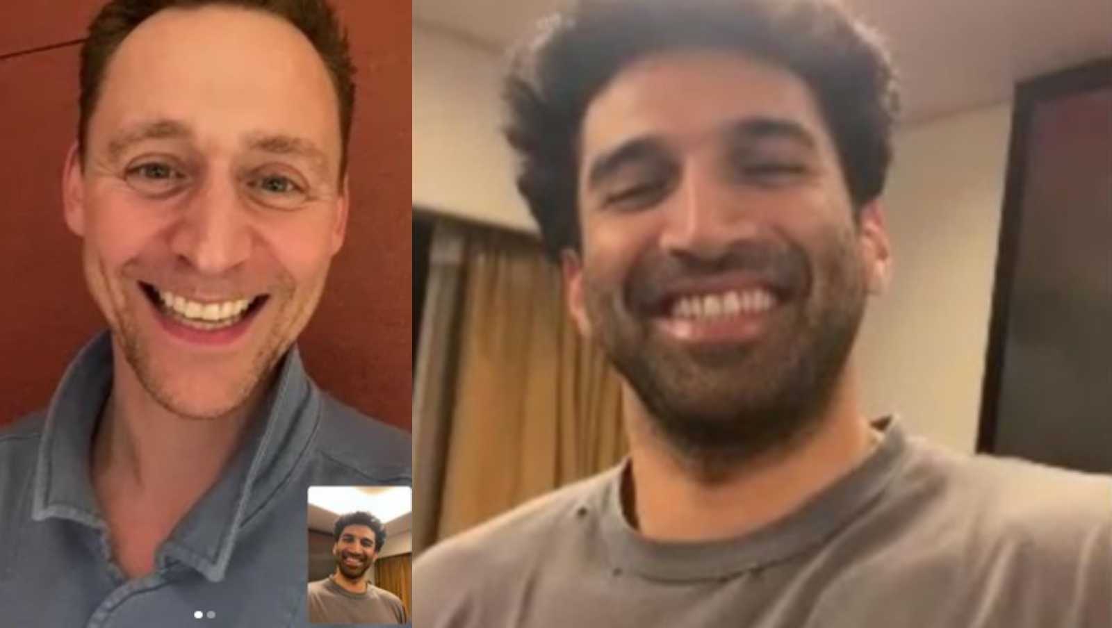 'Two hotties on a call' : Aditya Roy Kapur breaks the internet as he video calls with OG Night Manager Tom Hiddleston, netizens react