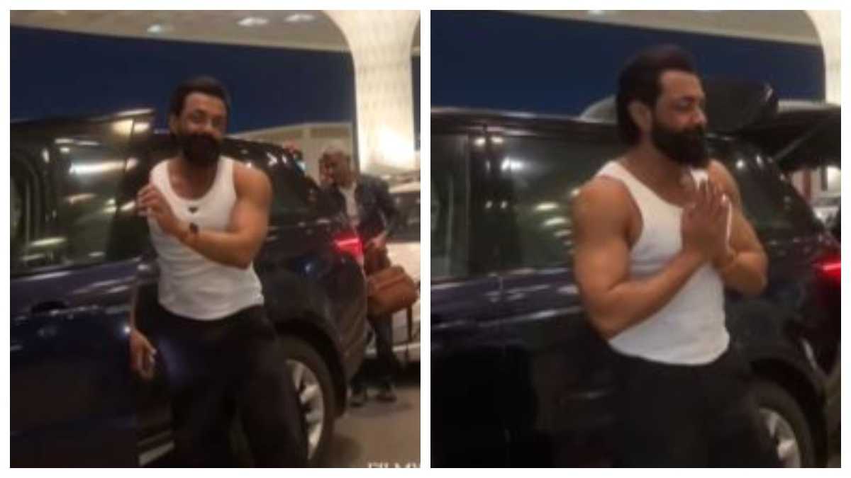 'Animal movie look' : Netizens react to Bobby Deol's toned physique as he gets spotted at the airport, watch