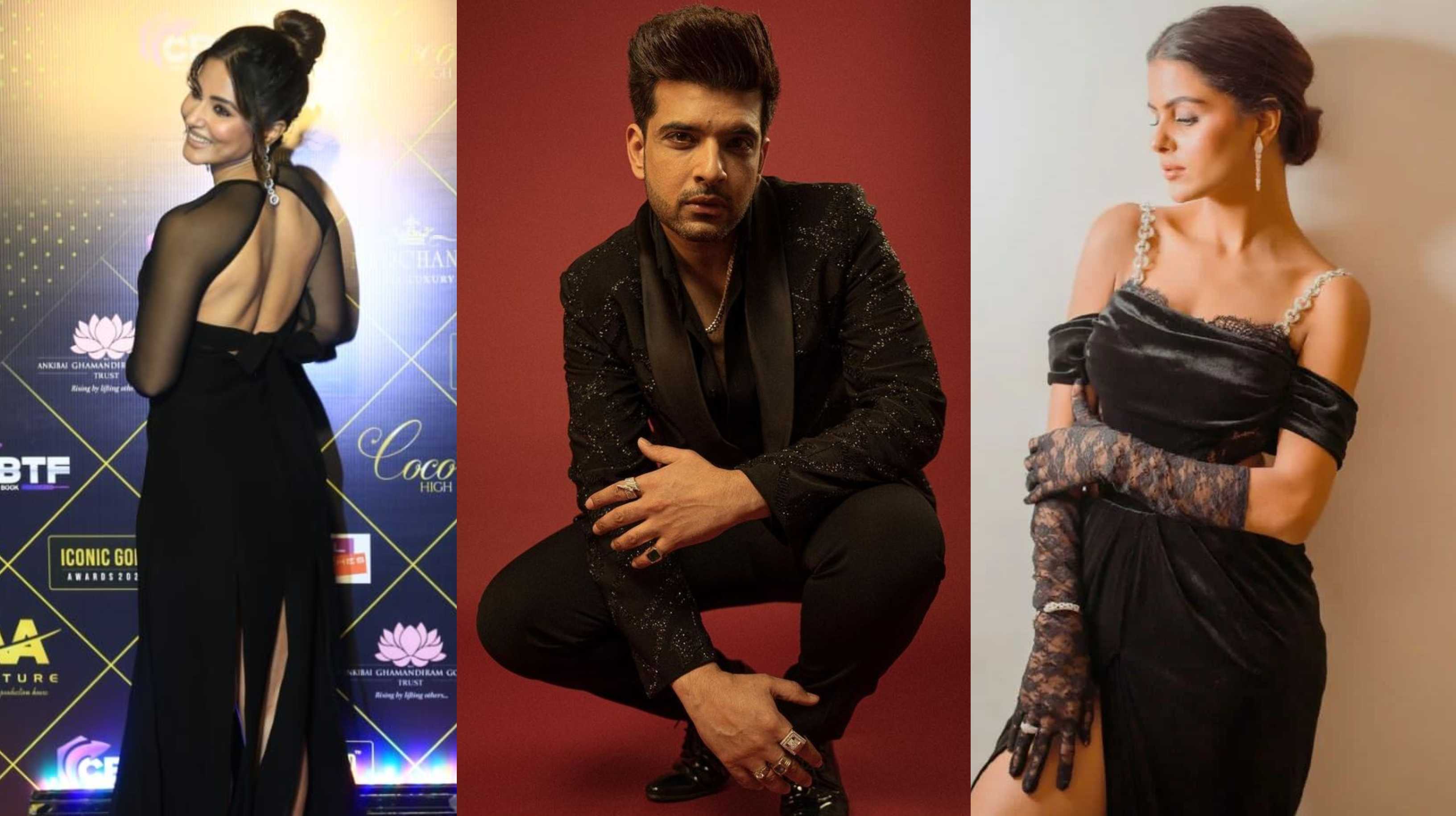 Hina and Priyanka slay in black, Karan and Shiv put their most stylish foot forward at Iconic Gold Awards 2023