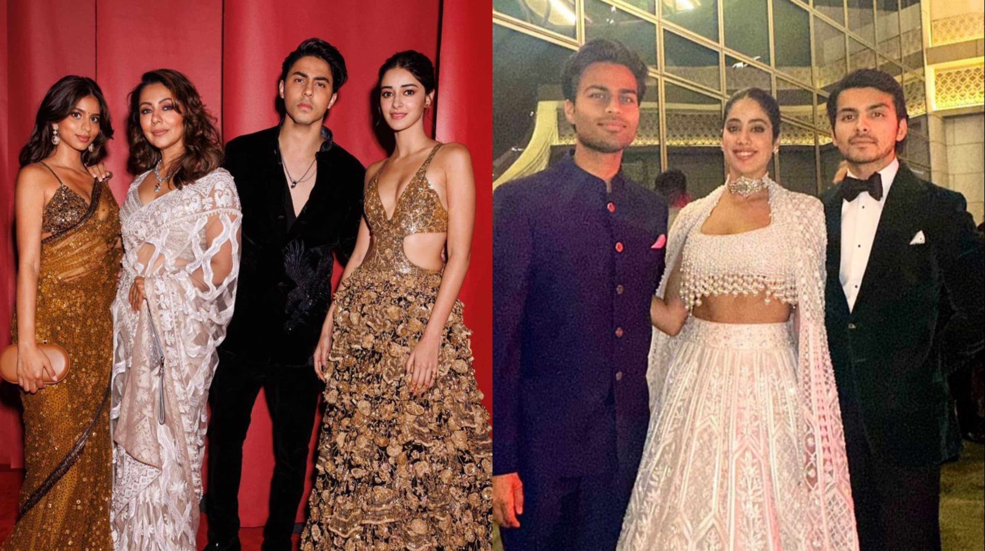 Ananya joins Aryan Khan for a family photo, Janhvi & Shikhar spend time together in unseen pics from Ambani’s event