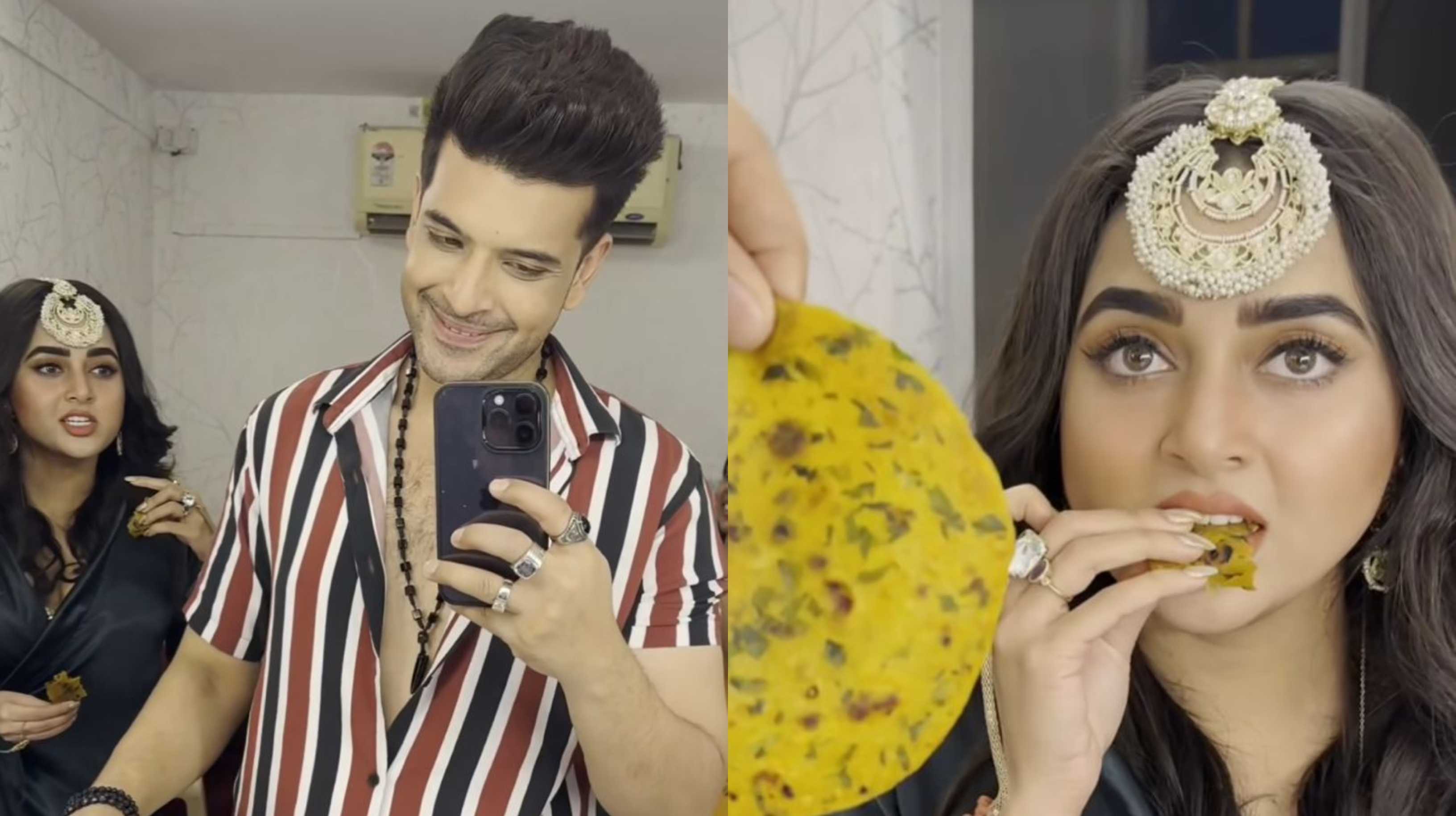 ‘What is rounder’: Karan Kundrra compares GF Tejasswi Prakash’s face to a thepla in BTS video; watch